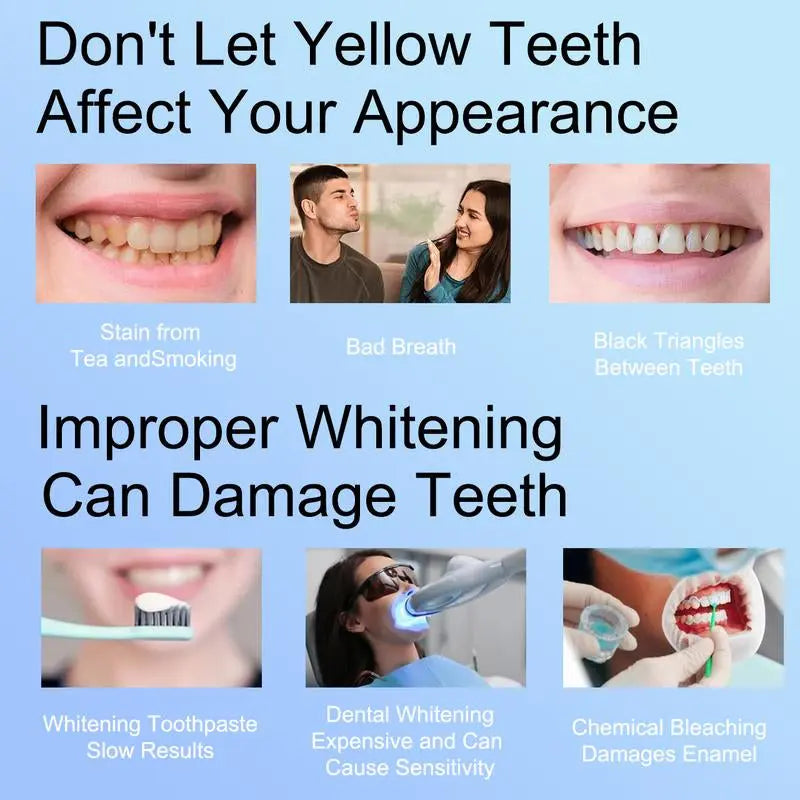Mediwhite Teeth Whitening Kit with LED Light & 3 Tubes Teeth Whitening Gel & Remineralization Gel & Vitamin E Swabs for Oral Care Accelerator Brush - Moon White