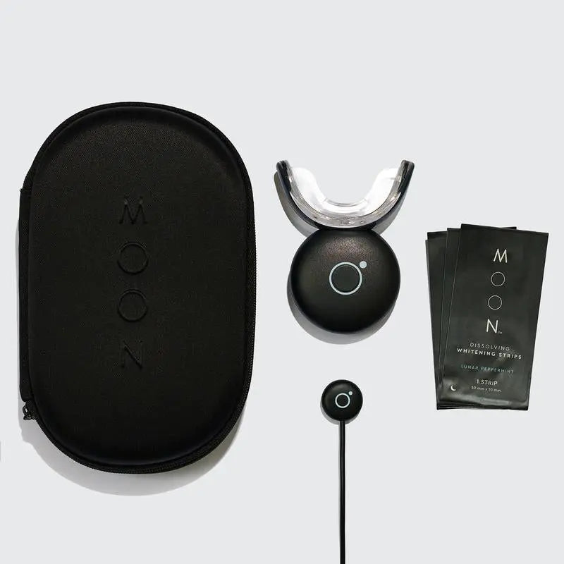 MOON Professional Teeth Whitening Kit with LED Light, Wireless 5-Minute Treatment - Moon White