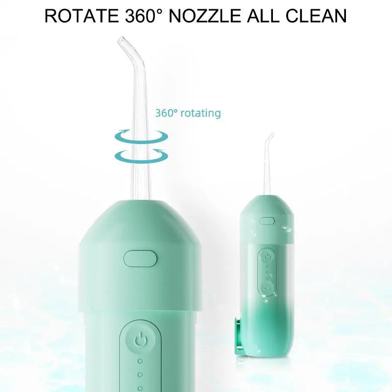 Smart Cordless Water Flosser, 3 Cleaning Modes 200ML Tank DIY Mode USB Rechargeable, Dental Oral Irrigator for Home and Travel, IPX7 Waterproof Gum Care Tongue Cleaning Plaque Removal - Moon White