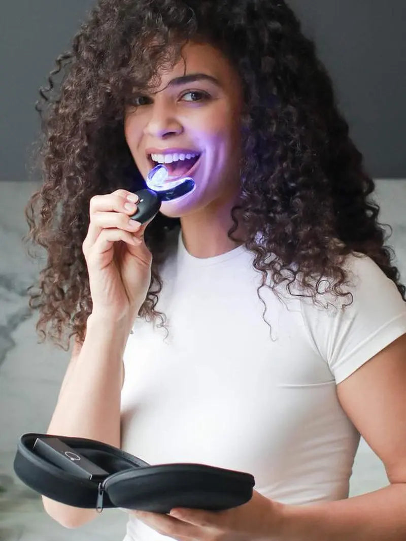 MOON Professional Teeth Whitening Kit with LED Light, Wireless 5-Minute Treatment - Moon White