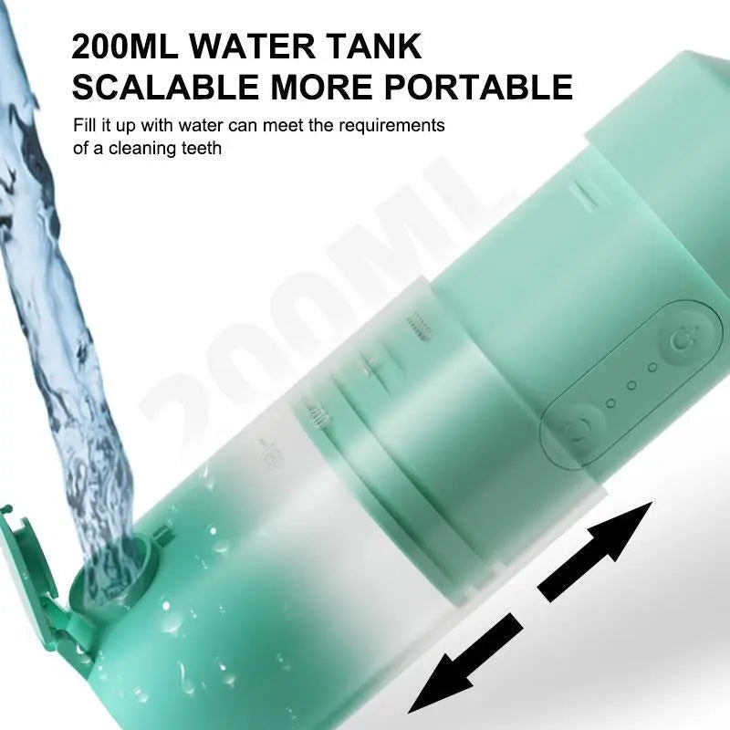 Smart Cordless Water Flosser, 3 Cleaning Modes 200ML Tank DIY Mode USB Rechargeable, Dental Oral Irrigator for Home and Travel, IPX7 Waterproof Gum Care Tongue Cleaning Plaque Removal - Moon White