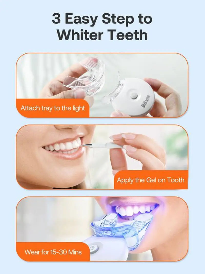Bitvae L09 Teeth Whitening Kit with 5X LED Light, 22% CP - Moon White
