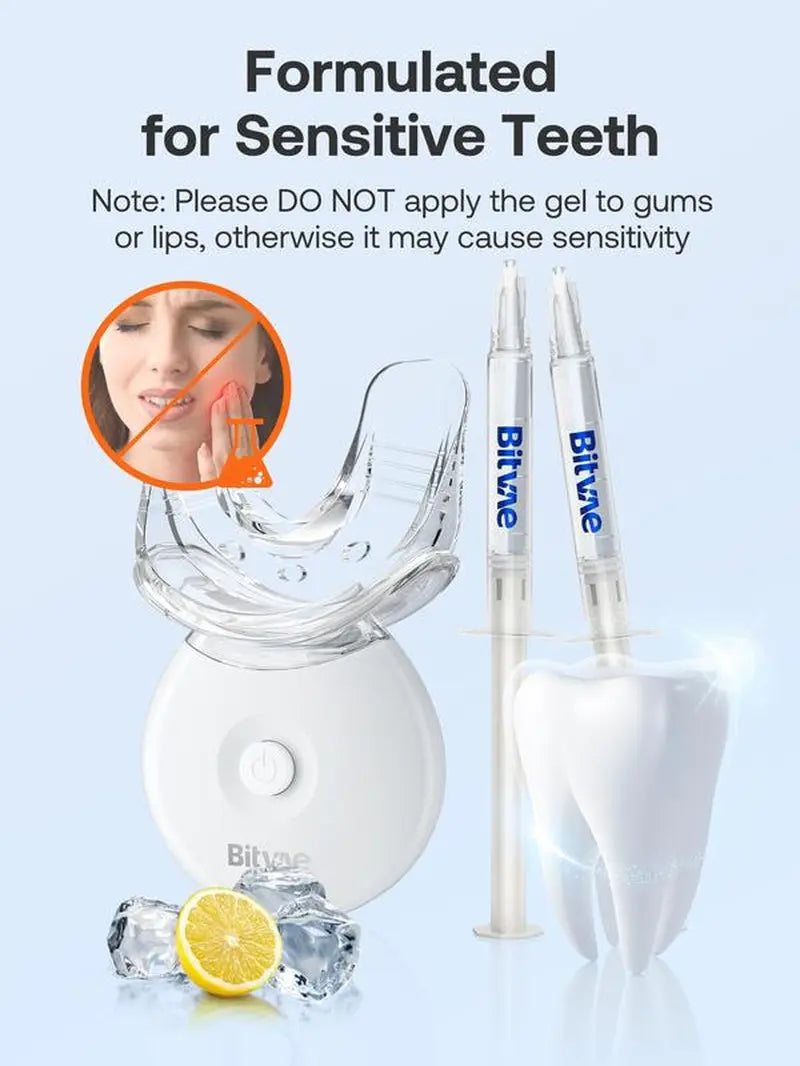 Bitvae L09 Teeth Whitening Kit with 5X LED Light, 22% CP - Moon White