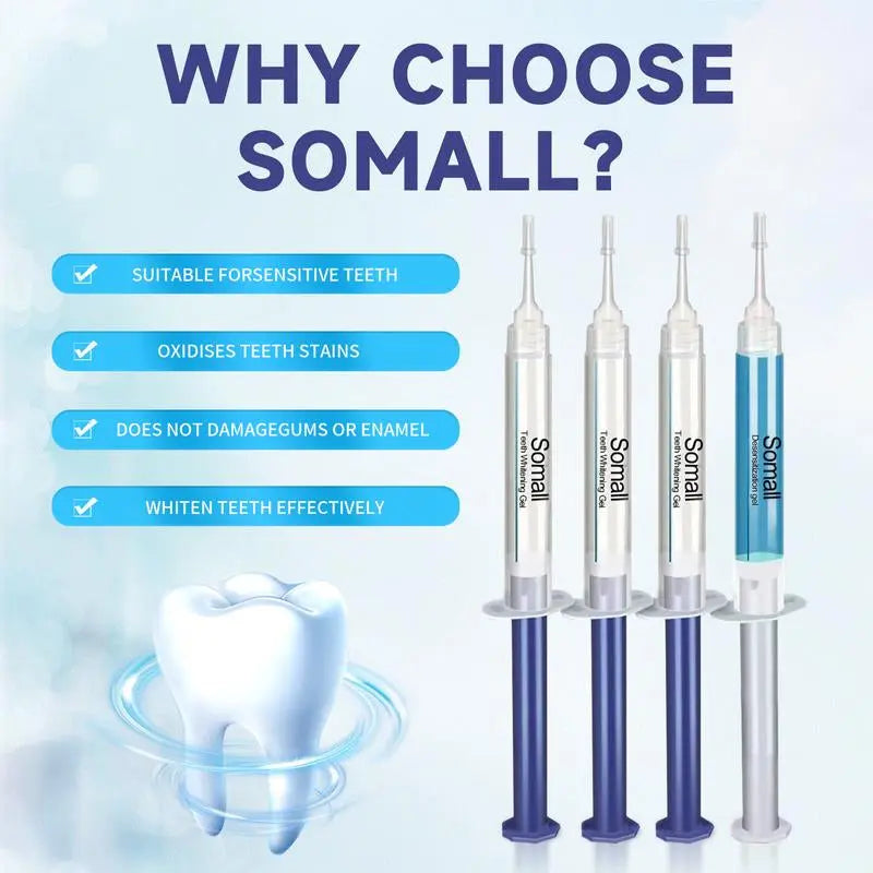 Somall Teeth Whitening Gel Somall Teeth Whitening LED Accelerator Light Kit, More Dentist Recommended Professional Teeth Whitening Kit - Mild and Insensitive Fast Teeth Whitening Agent - Enhances Long-Lasting Whitening - Moon White