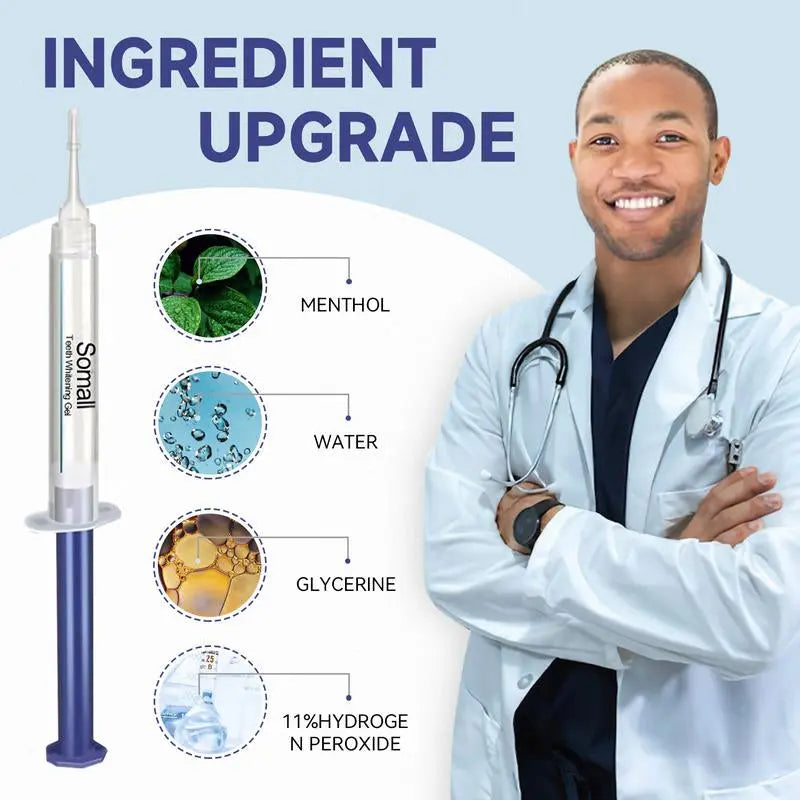 Somall Teeth Whitening Gel Somall Teeth Whitening LED Accelerator Light Kit, More Dentist Recommended Professional Teeth Whitening Kit - Mild and Insensitive Fast Teeth Whitening Agent - Enhances Long-Lasting Whitening - Moon White