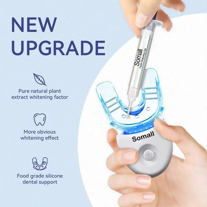 Somall Teeth Whitening Gel Somall Teeth Whitening LED Accelerator Light Kit, More Dentist Recommended Professional Teeth Whitening Kit - Mild and Insensitive Fast Teeth Whitening Agent - Enhances Long-Lasting Whitening - Moon White
