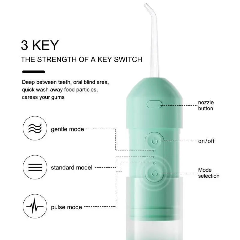 Smart Cordless Water Flosser, 3 Cleaning Modes 200ML Tank DIY Mode USB Rechargeable, Dental Oral Irrigator for Home and Travel, IPX7 Waterproof Gum Care Tongue Cleaning Plaque Removal - Moon White