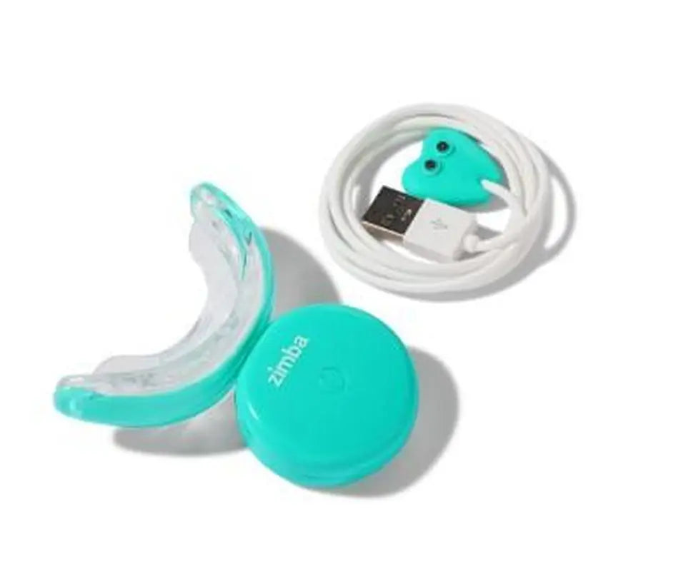 NEW Zimba Ultimate Whitening Kit | Cordless LED Accelerator Light, Whitening Strips, and Whitening Pen, Oral Care Teeth Whitening Accelerator Gel Mint - Moon White