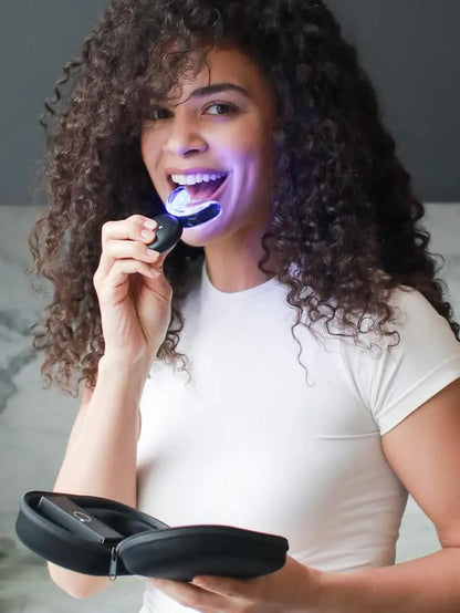 MOON Professional Teeth Whitening Kit with LED Light, Wireless 5-Minute Treatment - Moon White