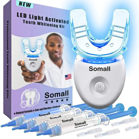 Somall Teeth Whitening Gel Somall Teeth Whitening LED Accelerator Light Kit, More Dentist Recommended Professional Teeth Whitening Kit - Mild and Insensitive Fast Teeth Whitening Agent - Enhances Long-Lasting Whitening - Moon White