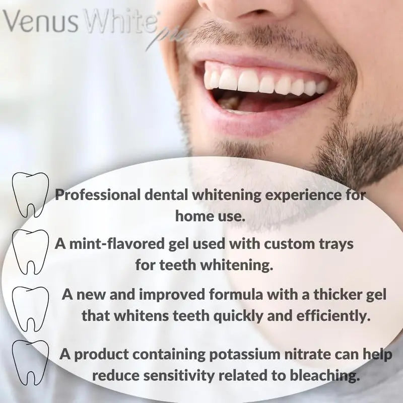 Kulzer 6 Pack: 35% Venus White Pro Teeth Whitening Gel W/Teeth Whitening Instructions & SDC Carrying Pouch, Venus Whitening Gel Syringe Refill (6 Pack), Clear Oral Peroxide - Moon White