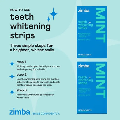 NEW Zimba Ultimate Whitening Kit | Cordless LED Accelerator Light, Whitening Strips, and Whitening Pen, Oral Care Teeth Whitening Accelerator Gel Mint - Moon White