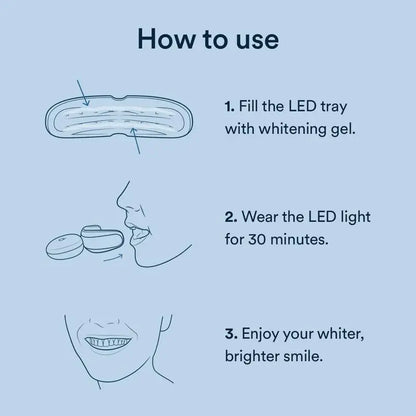 Auraglow Professional Teeth Whitening Kit with LED Accelerator Light and 35% Carbamide Peroxide Gel - 20+ Treatments for Up to 10 Shades Whiter in Just 7 Days - Moon White