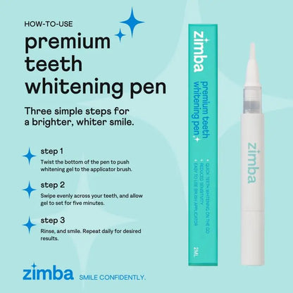 NEW Zimba Ultimate Whitening Kit | Cordless LED Accelerator Light, Whitening Strips, and Whitening Pen, Oral Care Teeth Whitening Accelerator Gel Mint - Moon White